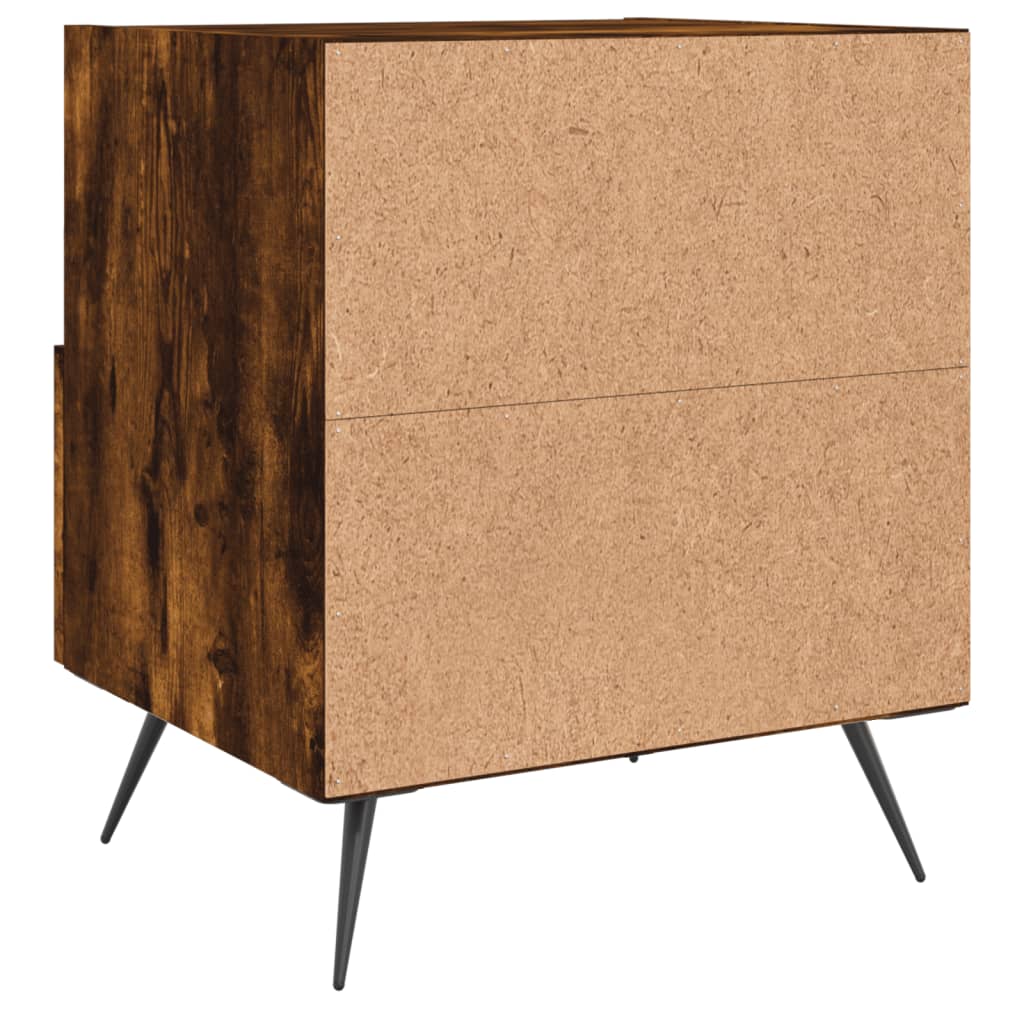 vidaXL Κομοδίνο Καπνιστή Δρυς 40 x 35 x 47,5 εκ. από Επεξεργ. Ξύλο