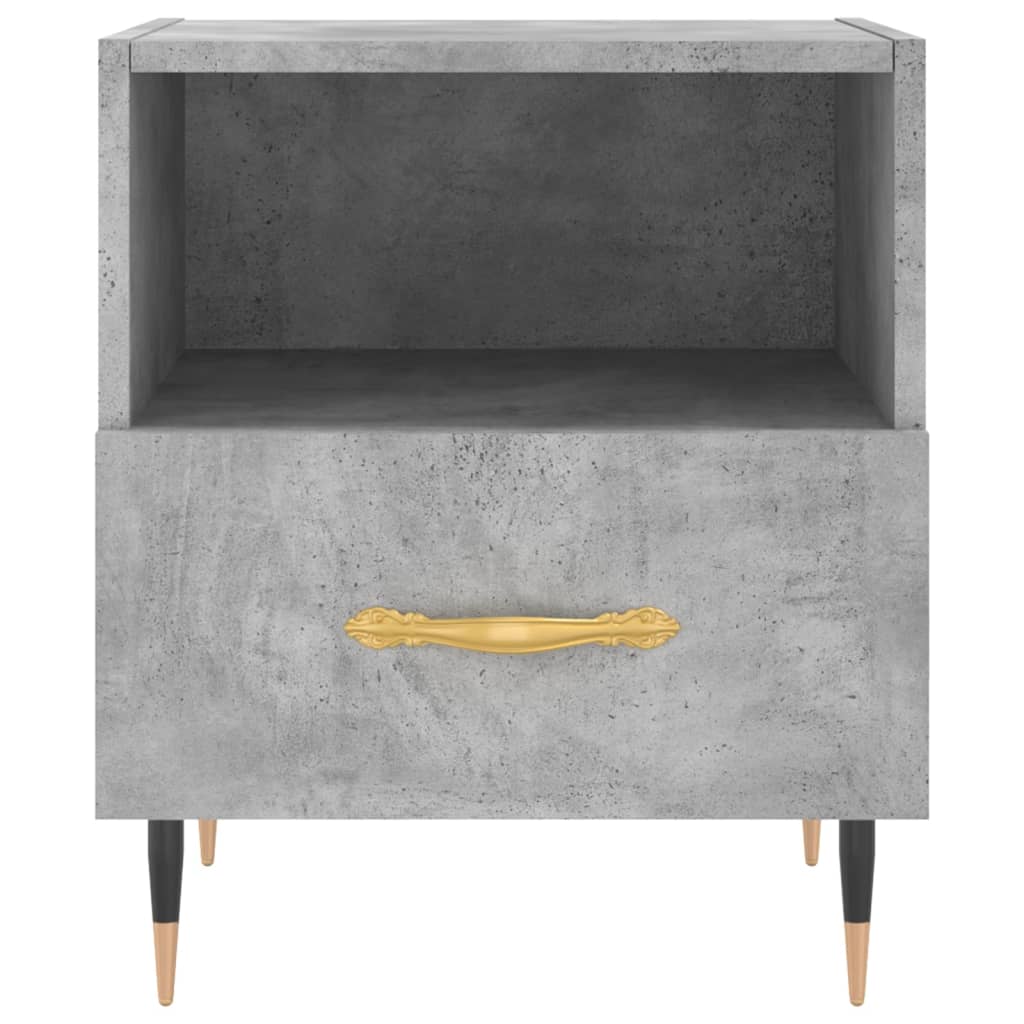 vidaXL Κομοδίνα 2 τεμ. Γκρι Σκυροδεμ. 40 x 35 x 47,5 εκ. Επεξεργ. Ξύλο