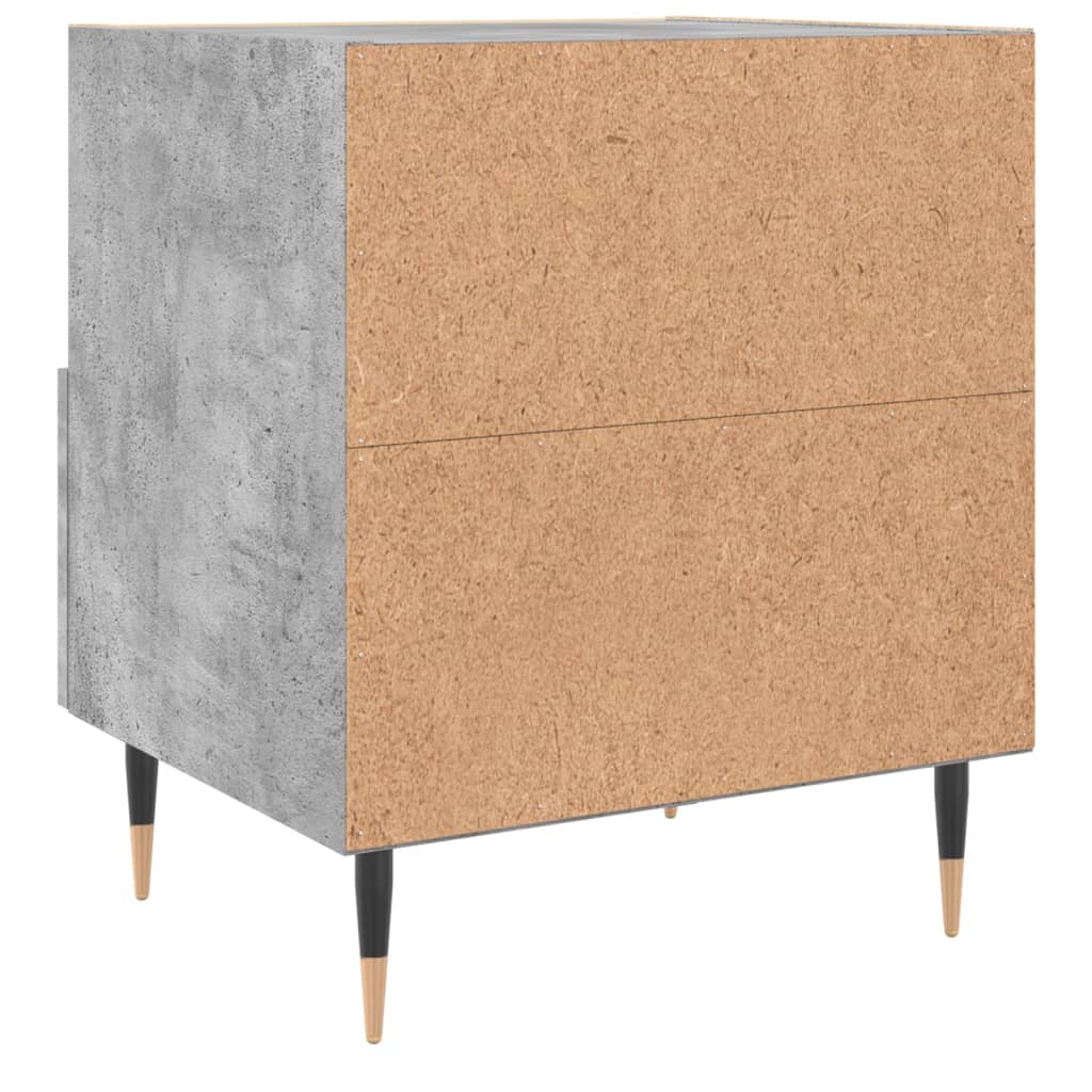 vidaXL Κομοδίνα 2 τεμ. Γκρι Σκυροδεμ. 40 x 35 x 47,5 εκ. Επεξεργ. Ξύλο