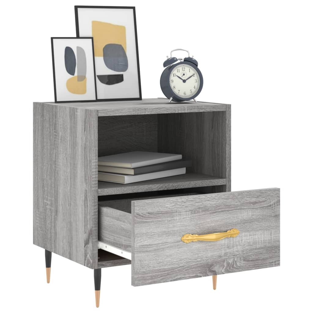 vidaXL Κομοδίνα 2 τεμ. Γκρι Sonoma 40 x 35 x 47,5 εκ. Επεξεργ. Ξύλο