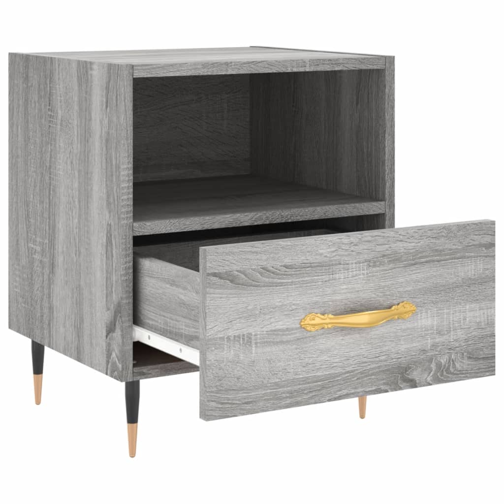 vidaXL Κομοδίνα 2 τεμ. Γκρι Sonoma 40 x 35 x 47,5 εκ. Επεξεργ. Ξύλο