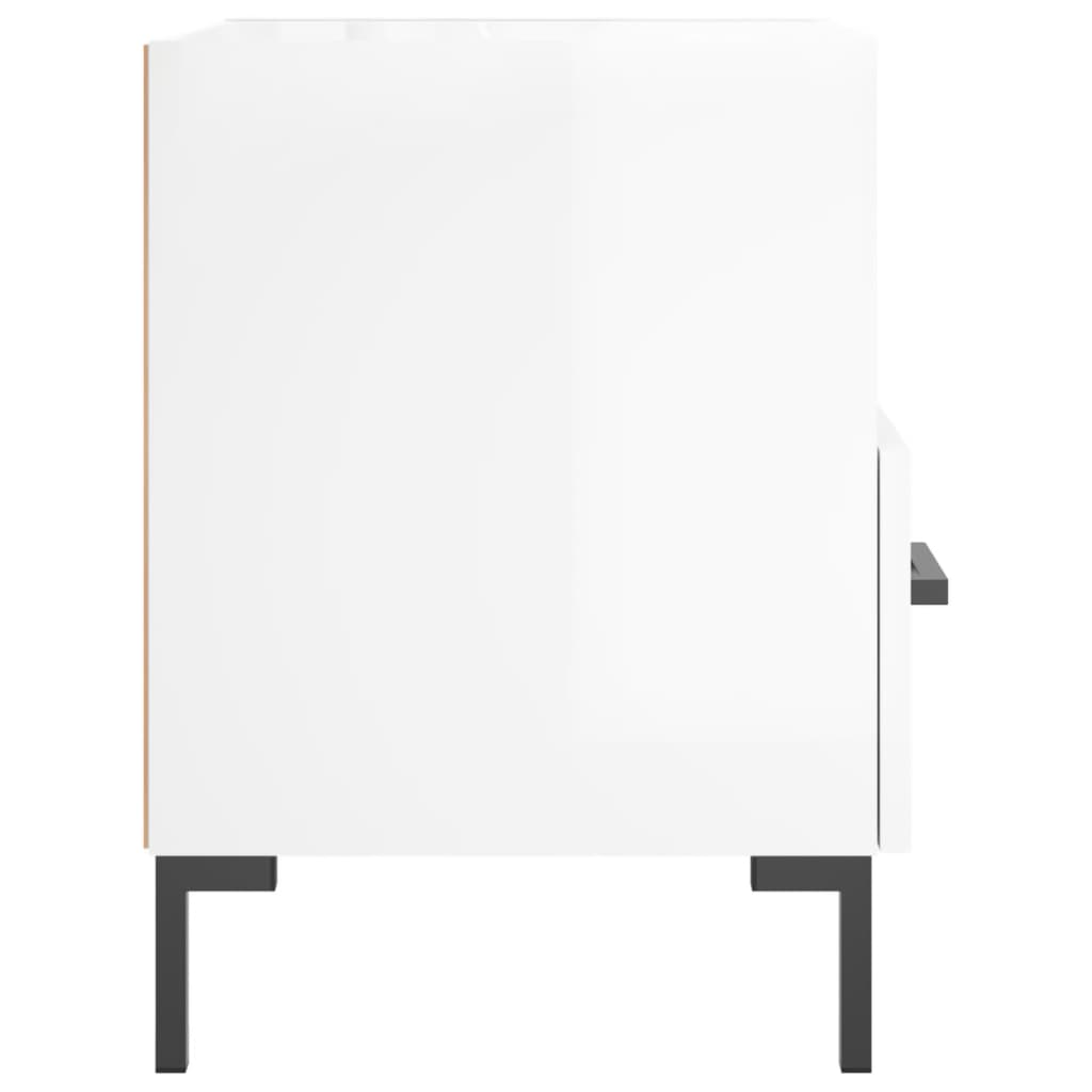 vidaXL Κομοδίνα 2 τεμ. Γυαλ. Λευκό 40x35x47,5 εκ. Επεξεργασμένο Ξύλο