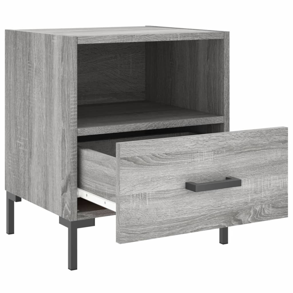 vidaXL Κομοδίνα 2 τεμ. Γκρι Sonoma 40 x 35 x 47,5 εκ. Επεξεργ. Ξύλο