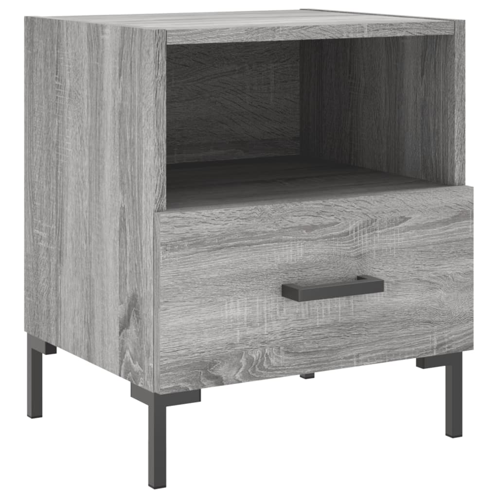 vidaXL Κομοδίνα 2 τεμ. Γκρι Sonoma 40 x 35 x 47,5 εκ. Επεξεργ. Ξύλο