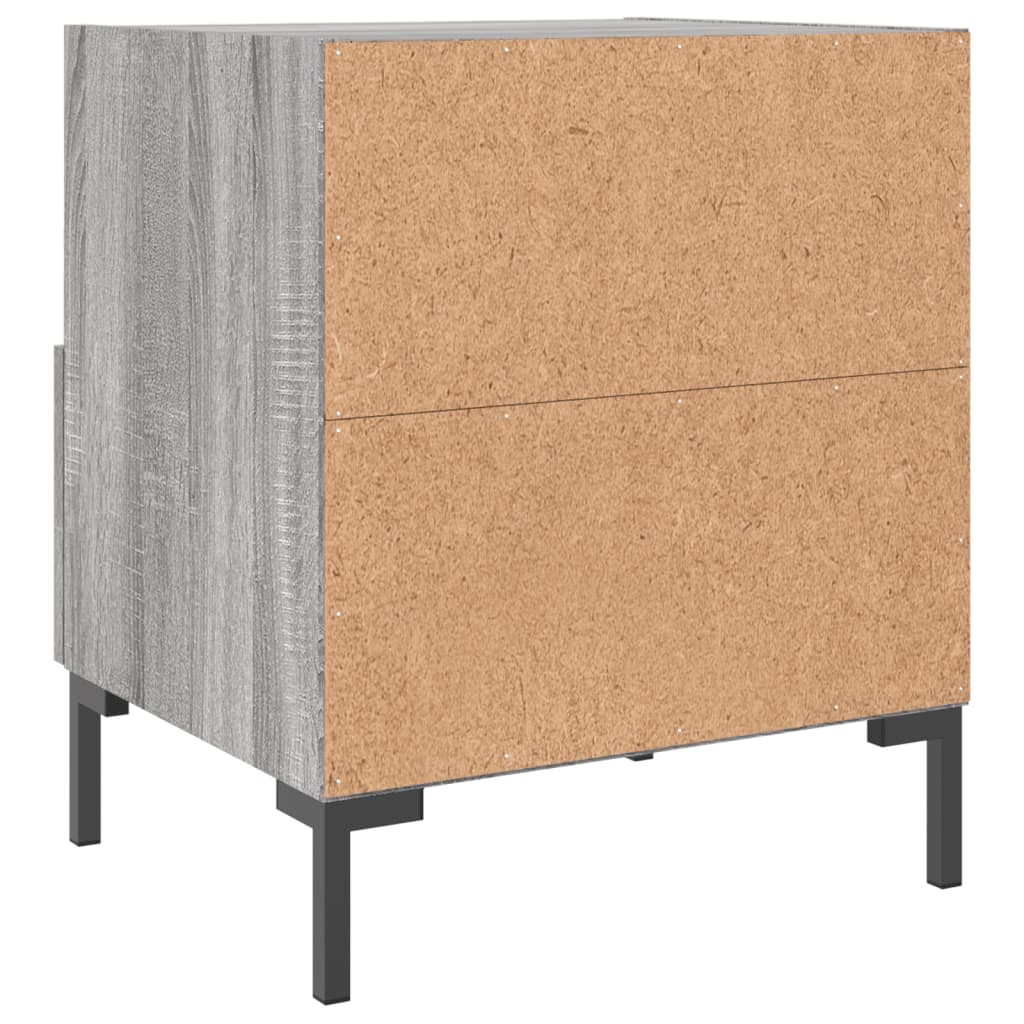 vidaXL Κομοδίνα 2 τεμ. Γκρι Sonoma 40 x 35 x 47,5 εκ. Επεξεργ. Ξύλο