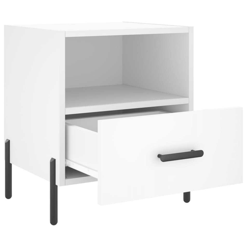 vidaXL Κομοδίνα 2 τεμ. Λευκά 40 x 35 x 47,5 εκ. από Επεξεργασμένο Ξύλο