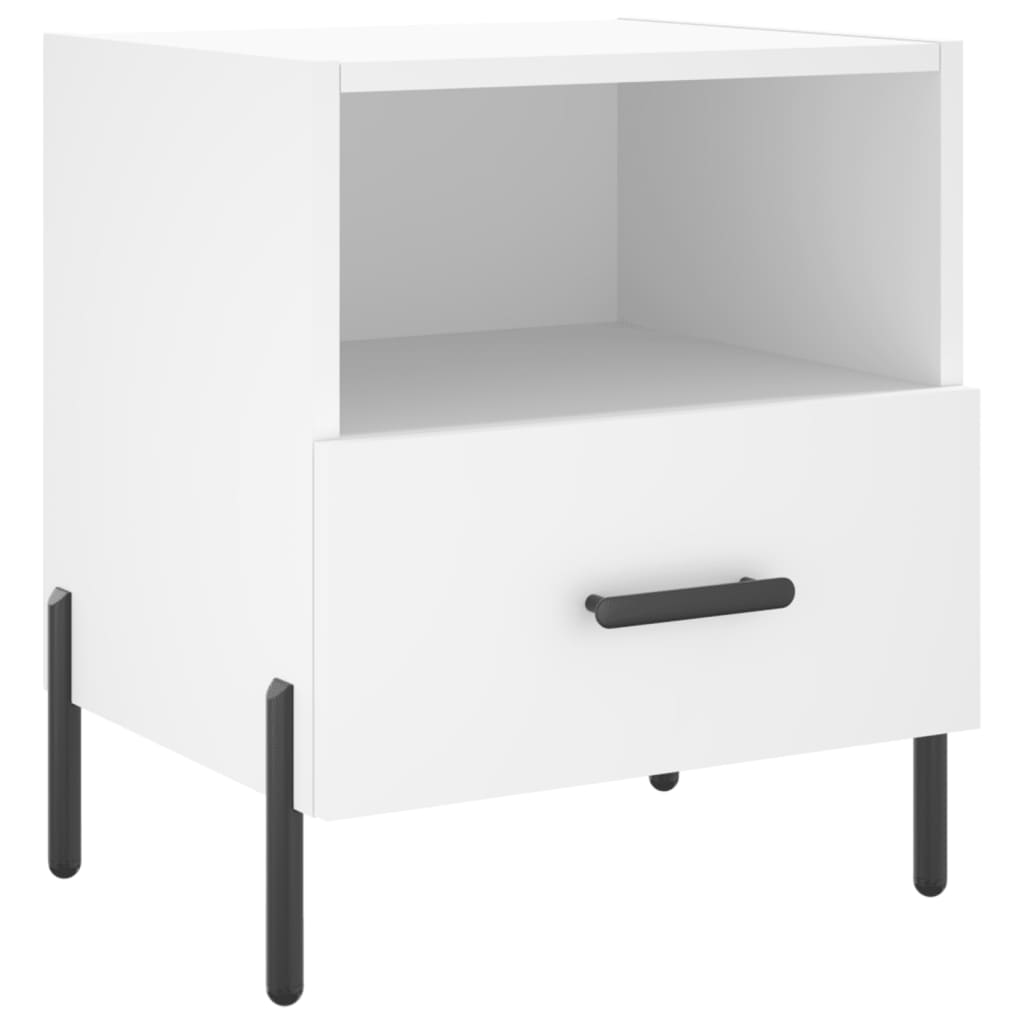 vidaXL Κομοδίνα 2 τεμ. Λευκά 40 x 35 x 47,5 εκ. από Επεξεργασμένο Ξύλο