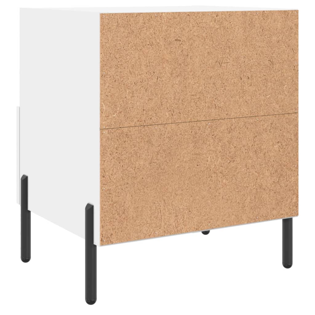 vidaXL Κομοδίνα 2 τεμ. Λευκά 40 x 35 x 47,5 εκ. από Επεξεργασμένο Ξύλο