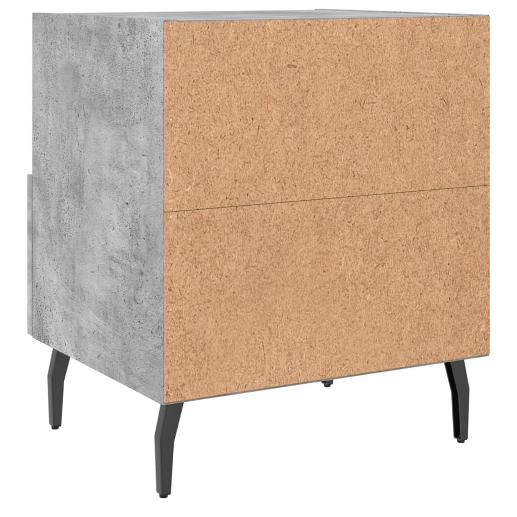 vidaXL Κομοδίνα 2 τεμ. Γκρι Σκυροδεμ. 40 x 35 x 47,5 εκ. Επεξεργ. Ξύλο