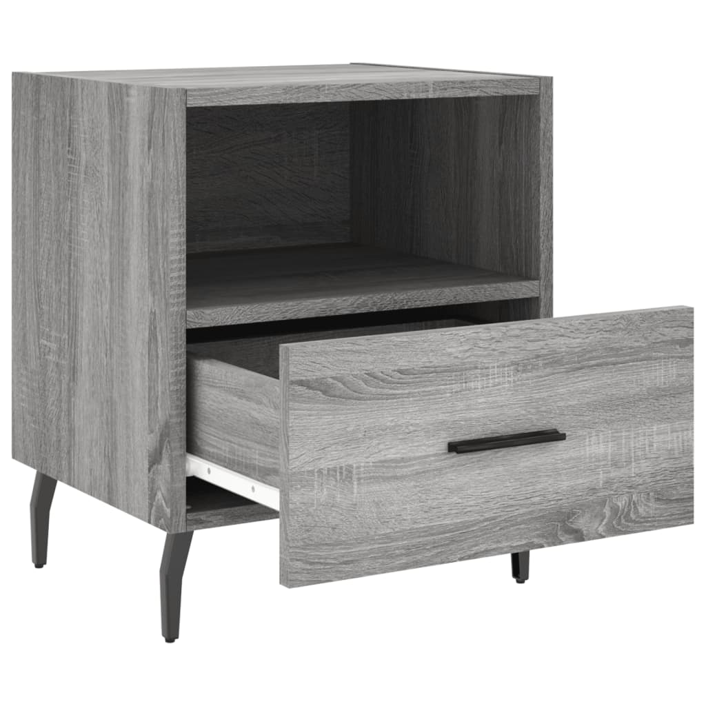 vidaXL Κομοδίνα 2 τεμ. Γκρι Sonoma 40 x 35 x 47,5 εκ. Επεξεργ. Ξύλο
