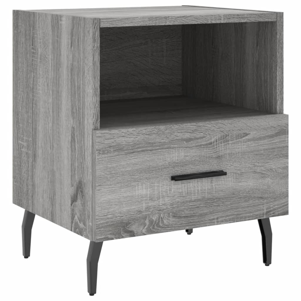 vidaXL Κομοδίνα 2 τεμ. Γκρι Sonoma 40 x 35 x 47,5 εκ. Επεξεργ. Ξύλο