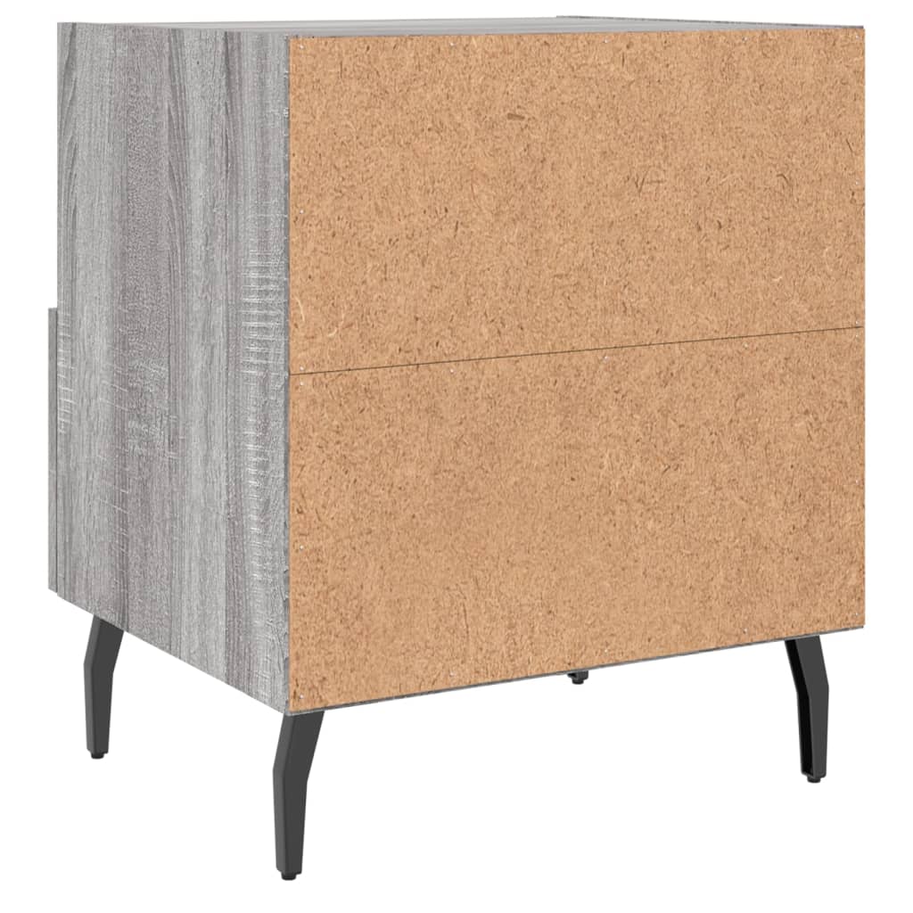 vidaXL Κομοδίνα 2 τεμ. Γκρι Sonoma 40 x 35 x 47,5 εκ. Επεξεργ. Ξύλο