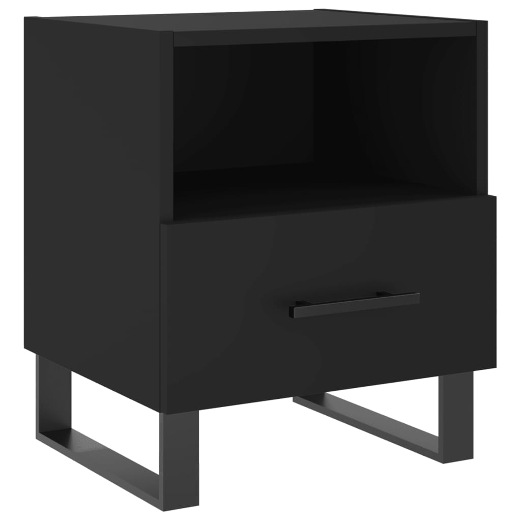 vidaXL Κομοδίνα 2 τεμ. Μαύρα 40 x 35 x 47,5 εκ. από Επεξεργασμένο Ξύλο