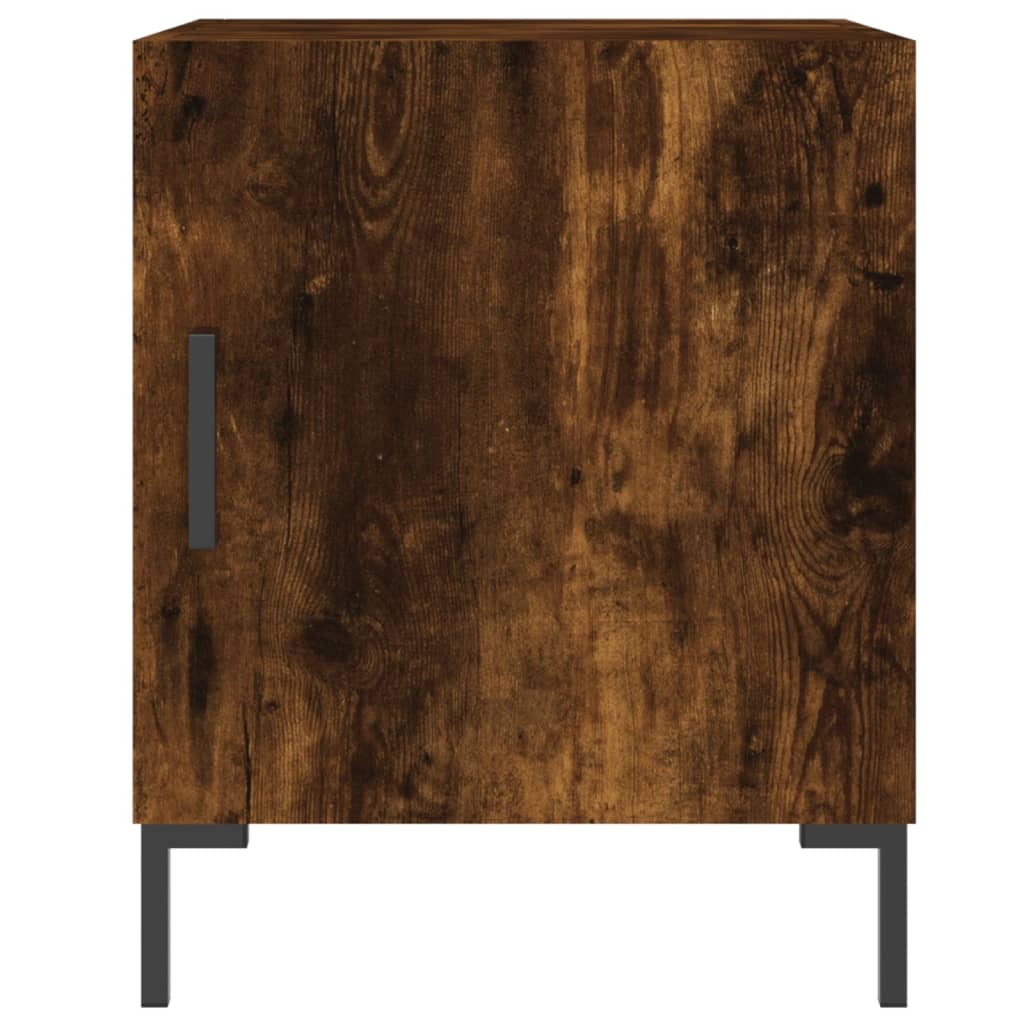 vidaXL Κομοδίνα 2 τεμ. Καπνιστή Δρυς 40 x 40 x 50 εκ. Επεξεργ. Ξύλο
