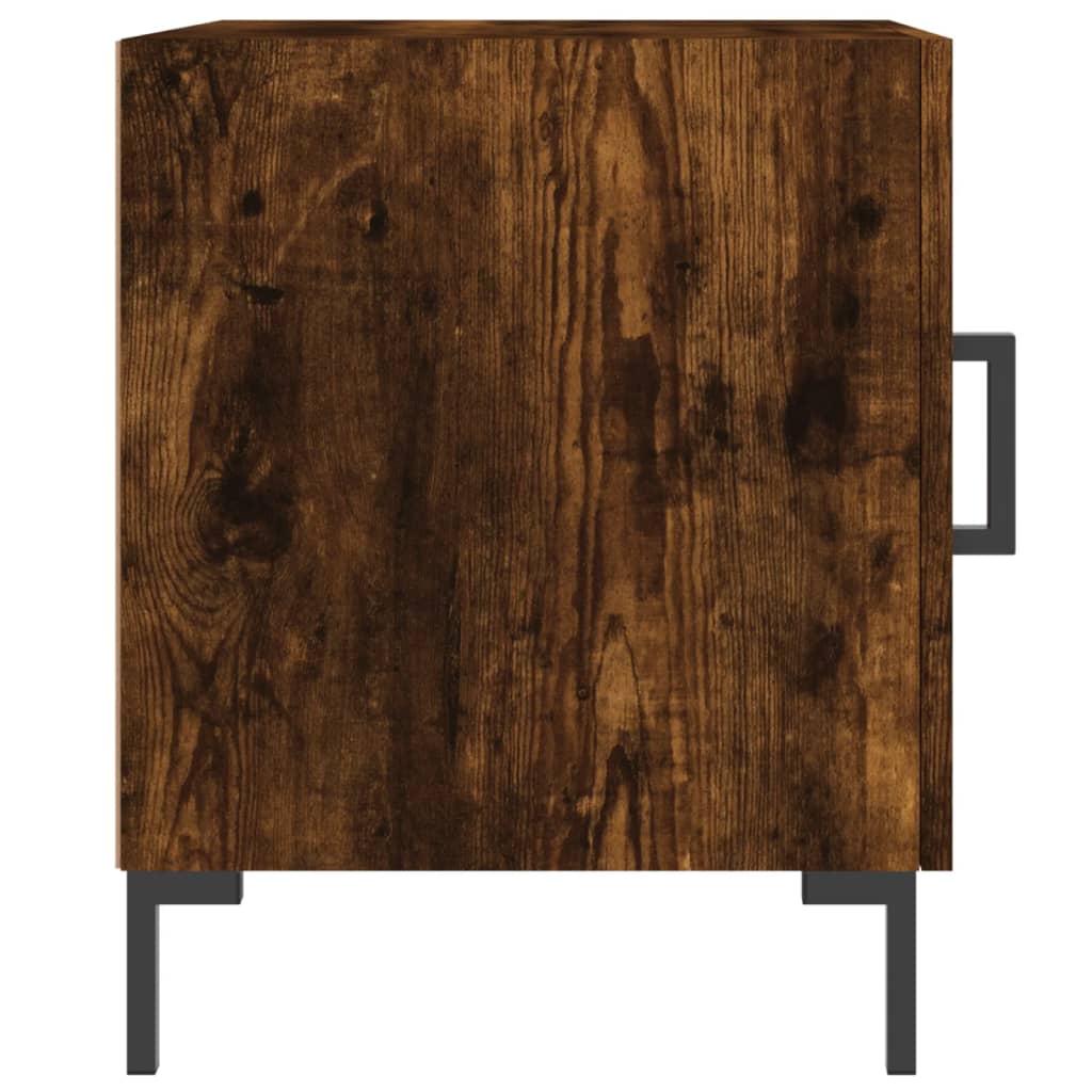vidaXL Κομοδίνα 2 τεμ. Καπνιστή Δρυς 40 x 40 x 50 εκ. Επεξεργ. Ξύλο