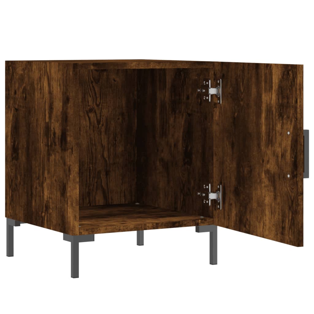 vidaXL Κομοδίνα 2 τεμ. Καπνιστή Δρυς 40 x 40 x 50 εκ. Επεξεργ. Ξύλο