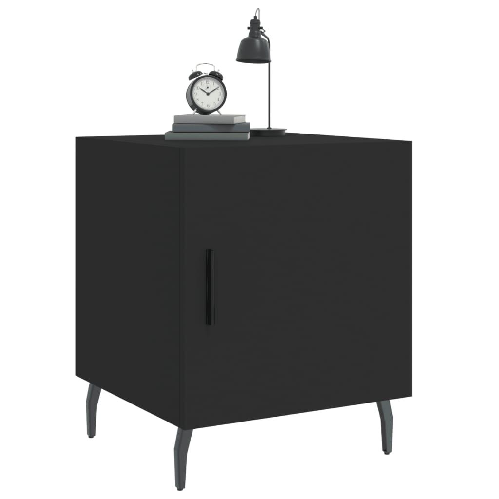 vidaXL Κομοδίνο Μαύρο 40 x 40 x 50 εκ. από Επεξεργασμένο Ξύλο