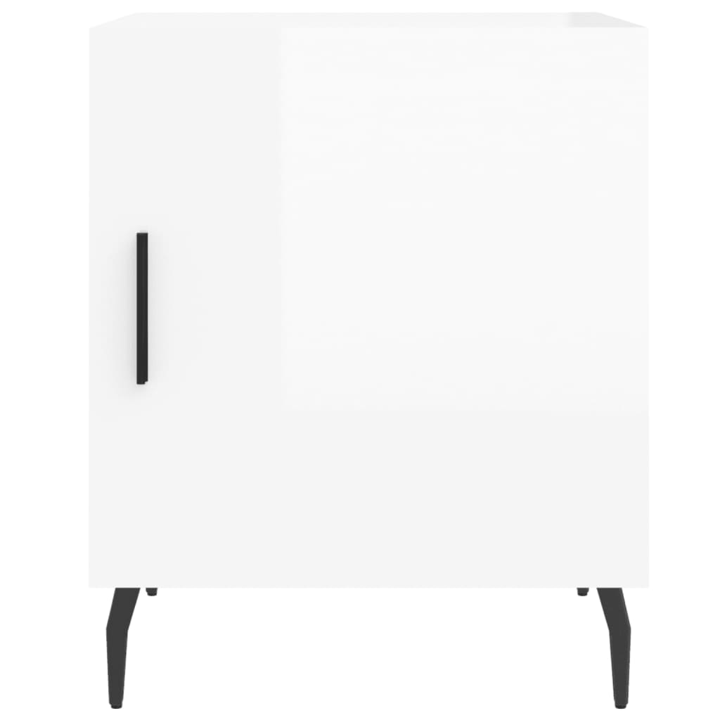 vidaXL Κομοδίνα 2 τεμ. Γυαλ. Λευκό 40 x 40 x 50 εκ. από Επεξεργ. Ξύλο