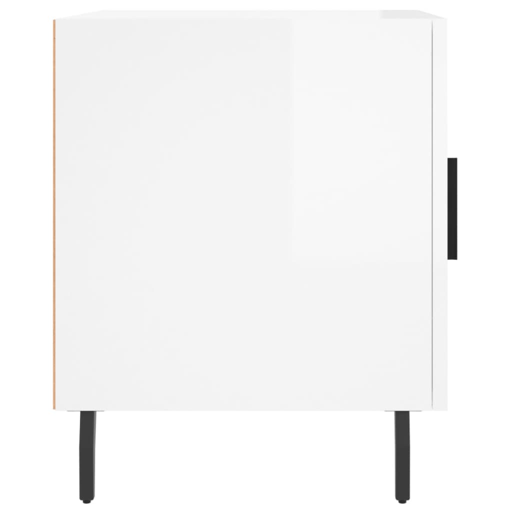 vidaXL Κομοδίνα 2 τεμ. Γυαλ. Λευκό 40 x 40 x 50 εκ. από Επεξεργ. Ξύλο
