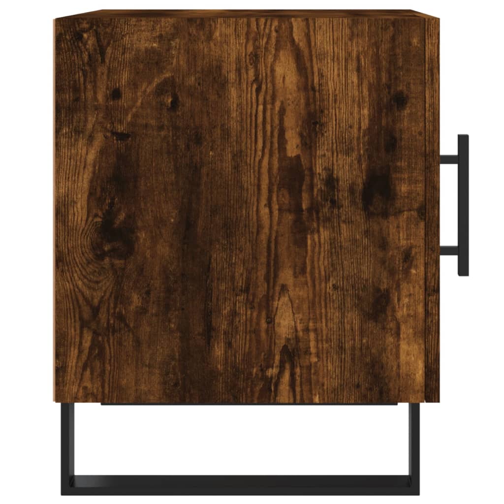 vidaXL Κομοδίνα 2 τεμ. Καπνιστή Δρυς 40x40x50 εκ. από Επεξεργ. Ξύλο
