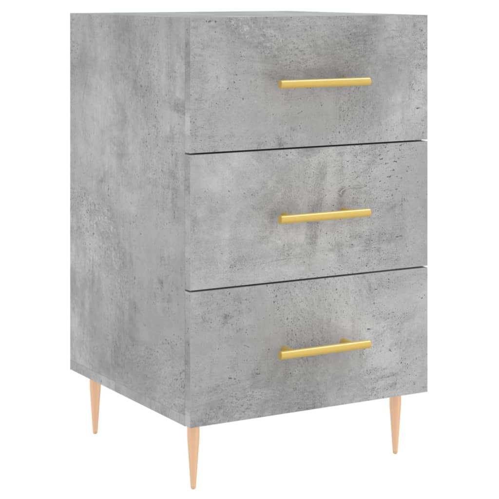 vidaXL Κομοδίνο Γκρι Σκυροδέματος 40x40x66 εκ. από Επεξεργασμένο Ξύλο