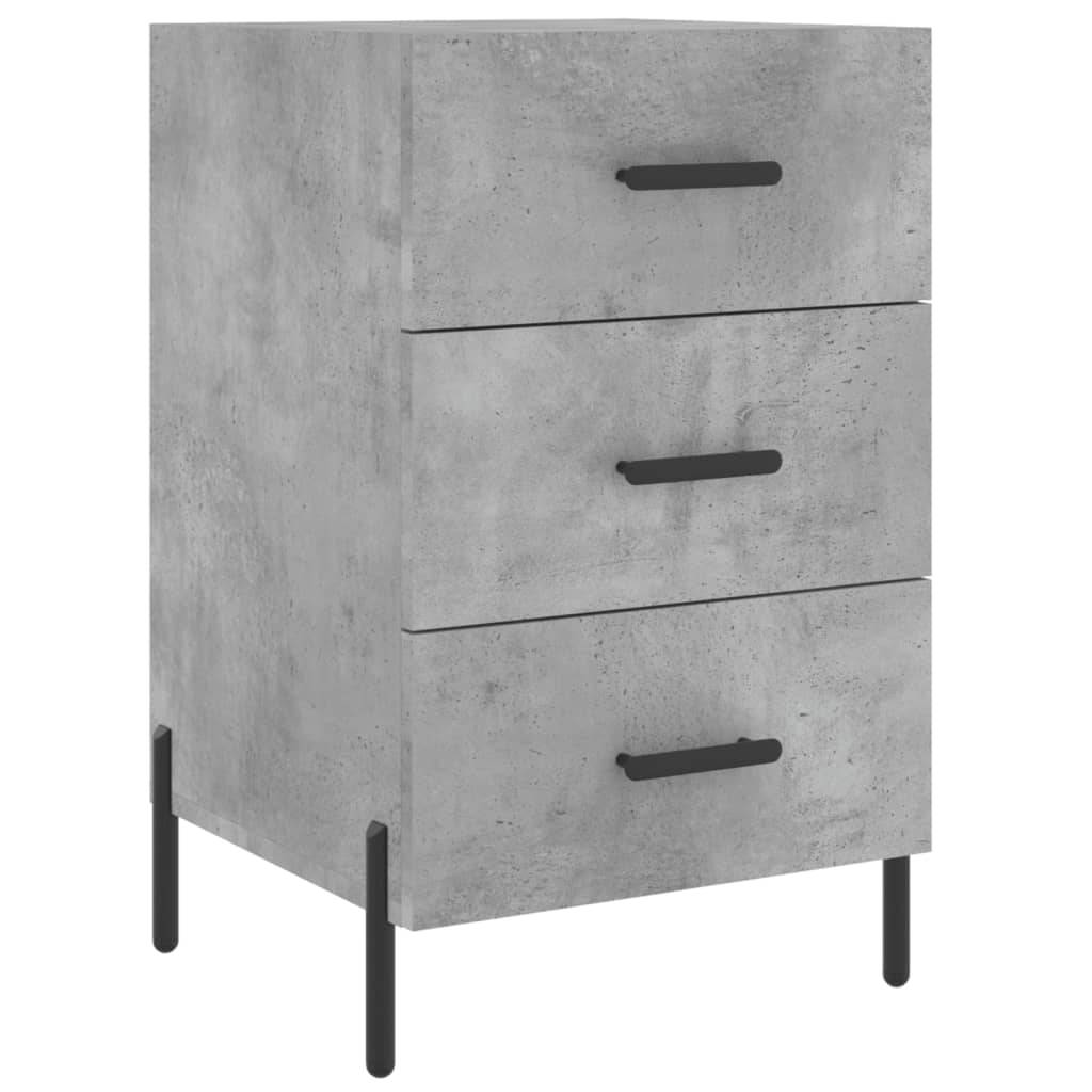 vidaXL Κομοδίνο Γκρι Σκυροδέματος 40x40x66 εκ. από Επεξεργασμένο Ξύλο