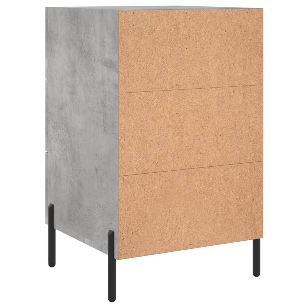 vidaXL Κομοδίνο Γκρι Σκυροδέματος 40x40x66 εκ. από Επεξεργασμένο Ξύλο