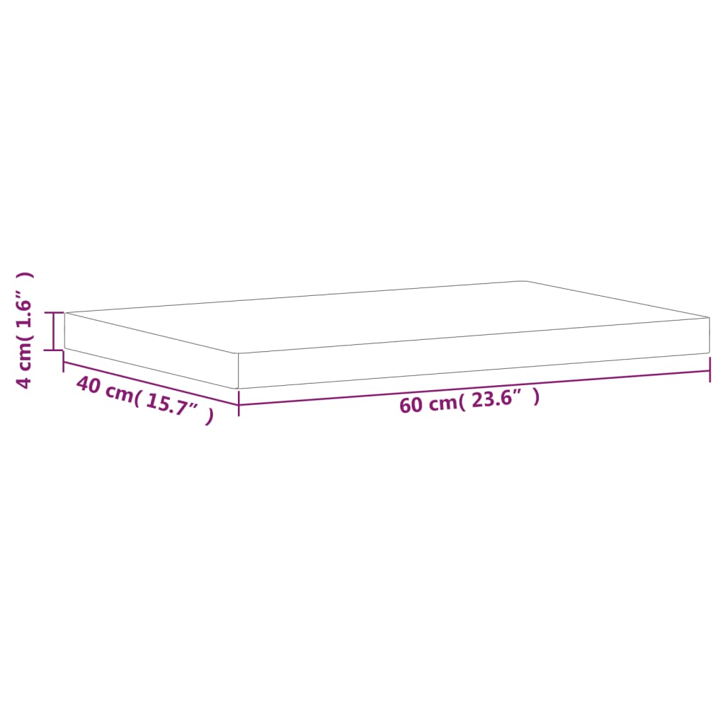 vidaXL Επιφάνεια Κοπής 60x40x4 εκ. από Μασίφ Ξύλο Οξιάς