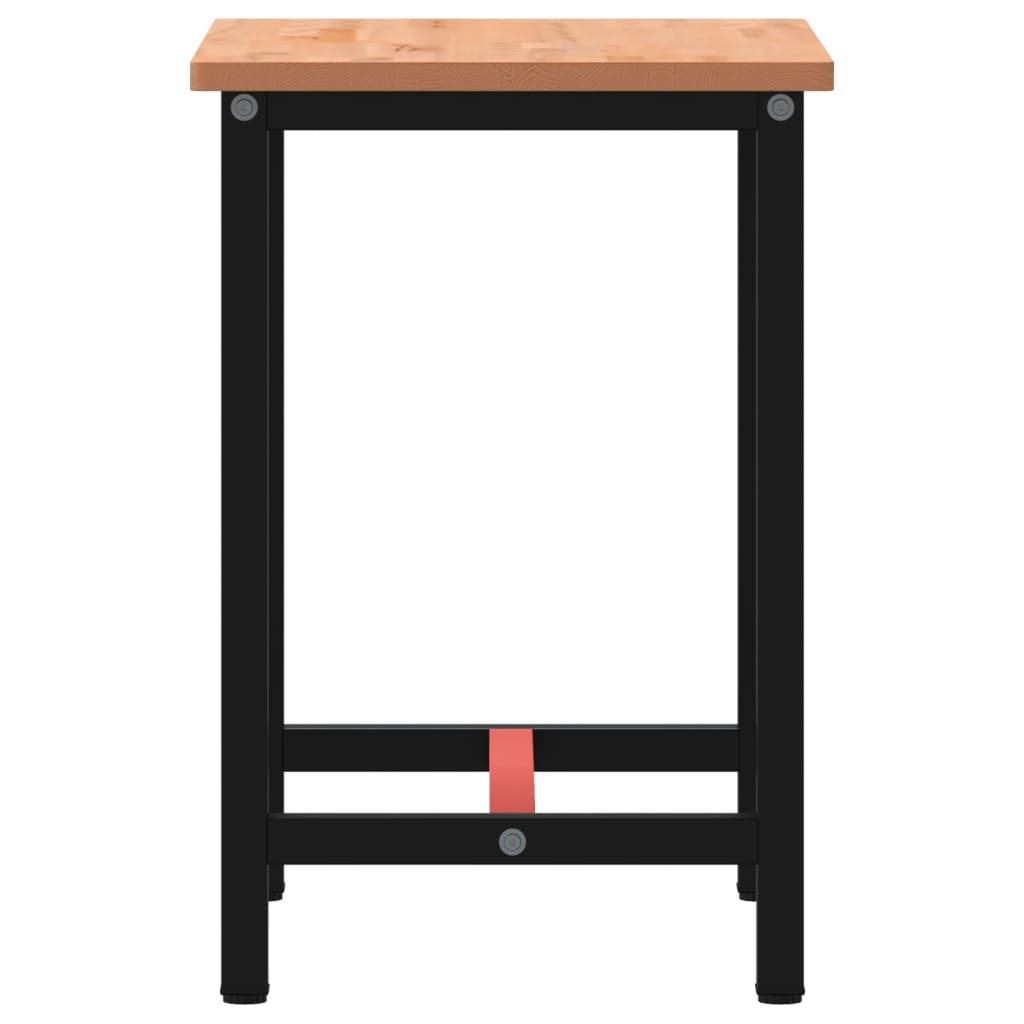 vidaXL Πάγκος Εργασίας 80x55x81,5 εκ. από Μασίφ Ξύλο Οξιάς και Μέταλλο