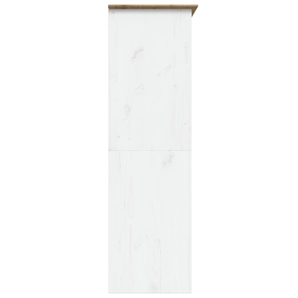 vidaXL Ντουλάπα BODO Λευκή/Καφέ 146x53,5x173 εκ. Μασίφ Ξύλο Πεύκου