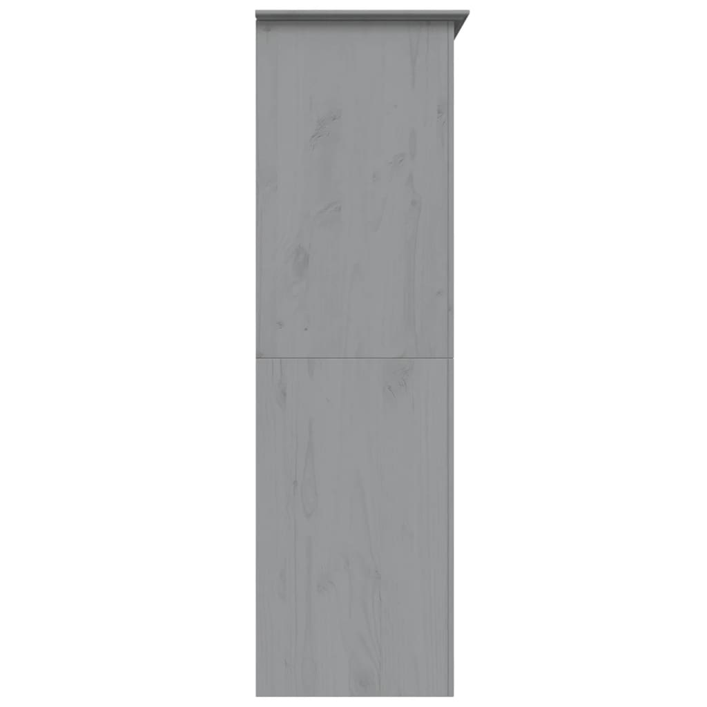 vidaXL Ντουλάπα BODO Γκρι 146x53,5x173 εκ. από Μασίφ Ξύλο Πεύκου