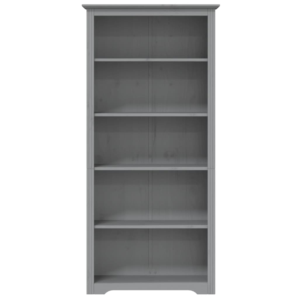 vidaXL Βιβλιοθήκη BODO 5 Επ. Γκρι 82x40x173 εκ. από Μασίφ Ξύλο Πεύκου