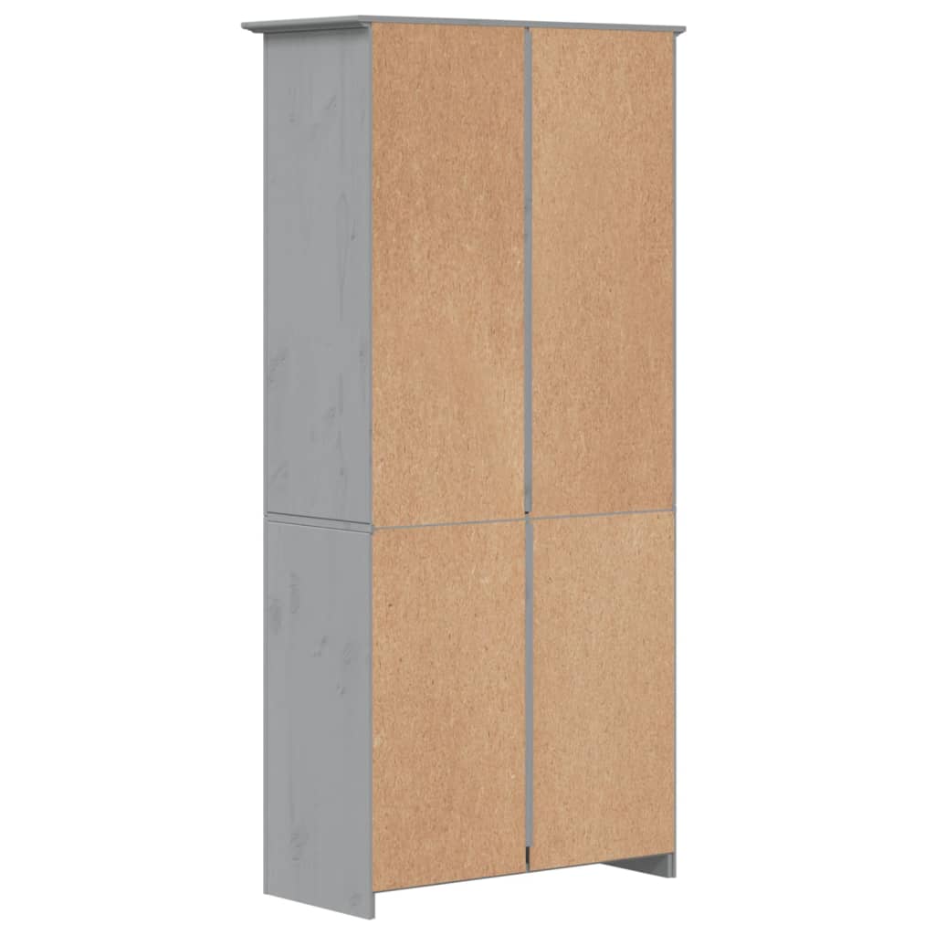 vidaXL Βιβλιοθήκη BODO 5 Επ. Γκρι 82x40x173 εκ. από Μασίφ Ξύλο Πεύκου