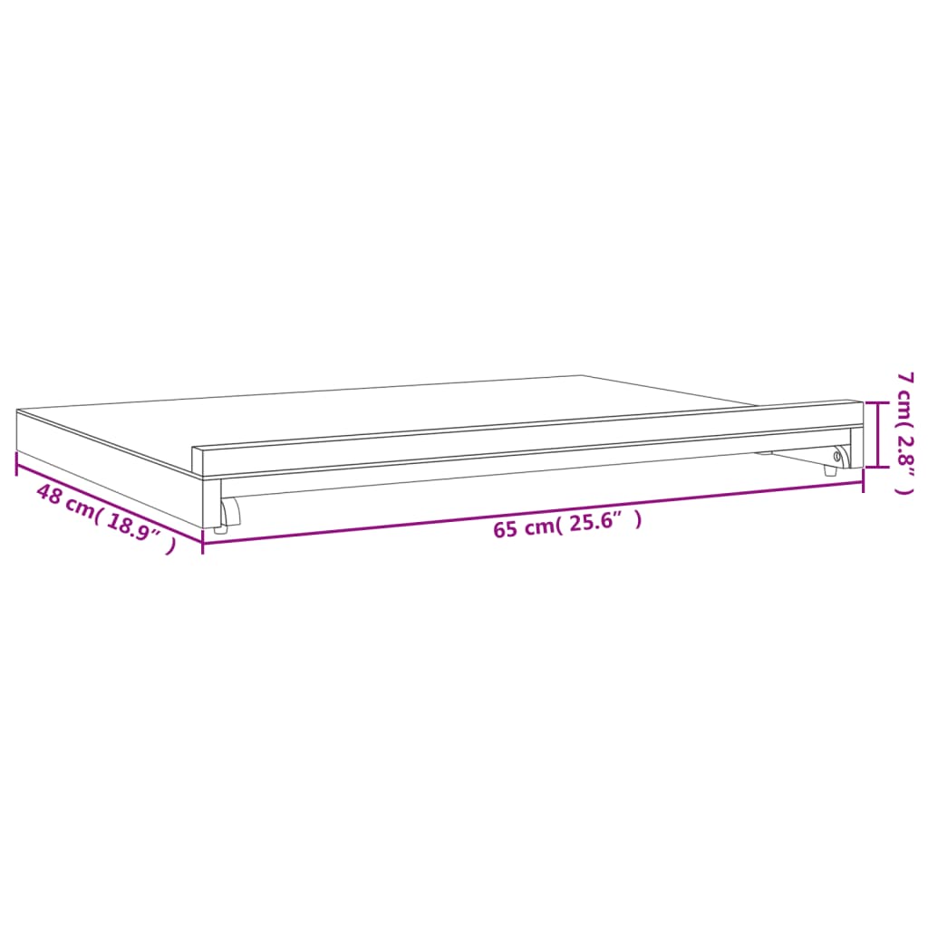 vidaXL Καβαλέτο Επιτραπέζιο 65 x 48 x 7 εκ. από Μασίφ Ξύλο Οξιάς