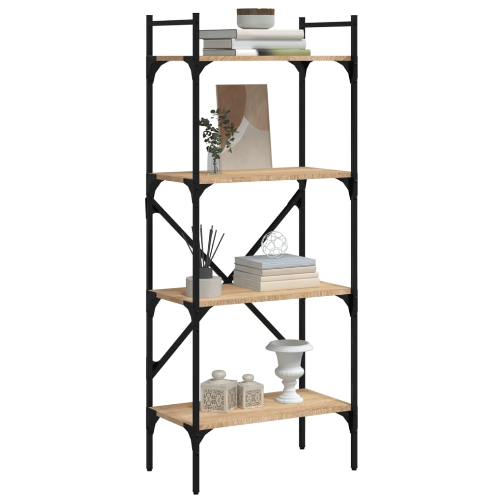 vidaXL Βιβλιοθήκη 4 Επιπέδων Sonoma Δρυς 56x31,5x138,5 εκ. Επεξ. Ξύλο