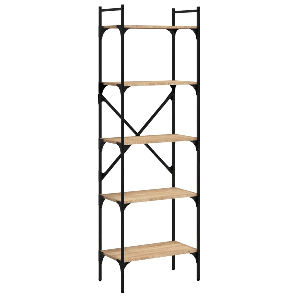 vidaXL Βιβλιοθήκη 5 Επιπέδων Sonoma Δρυς 56x31,5x174 εκ. Επεξ. Ξύλο