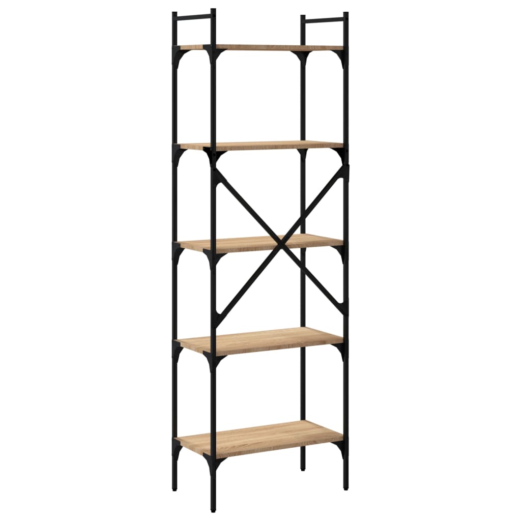 vidaXL Βιβλιοθήκη 5 Επιπέδων Sonoma Δρυς 56x31,5x174 εκ. Επεξ. Ξύλο