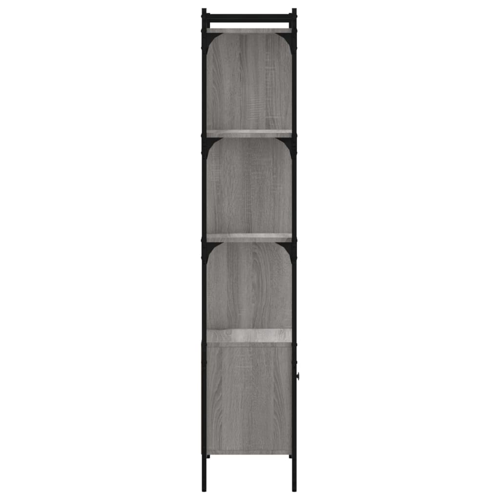 vidaXL Βιβλιοθήκη με Πόρτα Γκρι Sonoma 44,5x30x154,5 εκ. Επεξ. Ξύλο