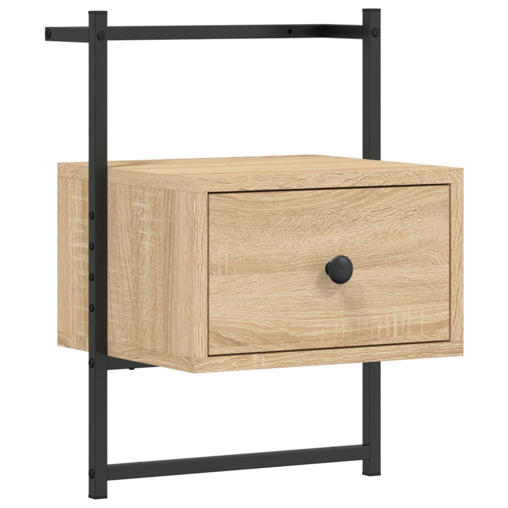 vidaXL Κομοδίνα Επιτοίχια 2 τεμ. Sonoma Δρυς 35x30x51 εκ Επεξεργ. Ξύλο