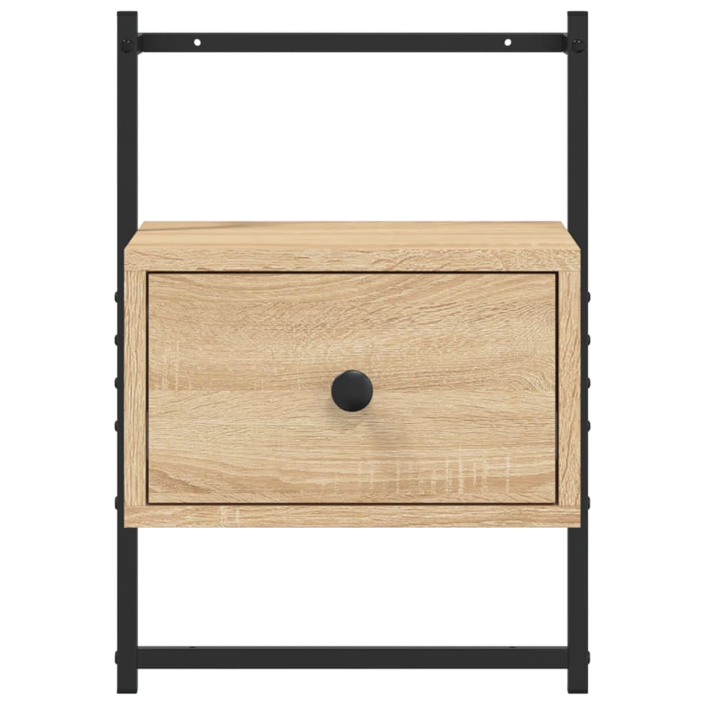 vidaXL Κομοδίνα Επιτοίχια 2 τεμ. Sonoma Δρυς 35x30x51 εκ Επεξεργ. Ξύλο