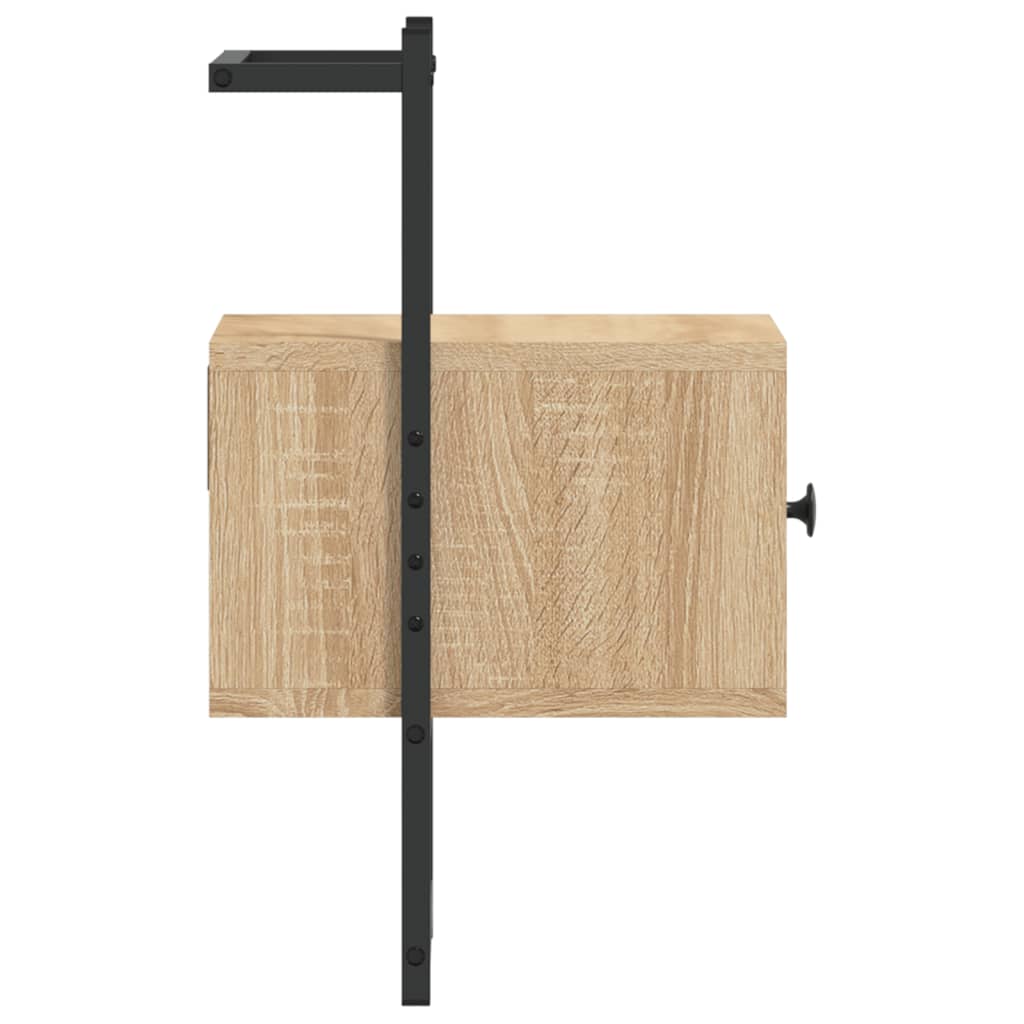 vidaXL Κομοδίνα Επιτοίχια 2 τεμ. Sonoma Δρυς 35x30x51 εκ Επεξεργ. Ξύλο