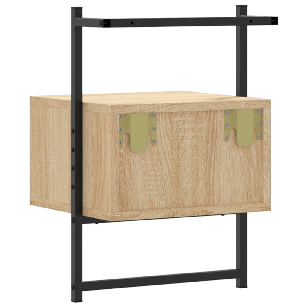 vidaXL Κομοδίνα Επιτοίχια 2 τεμ. Sonoma Δρυς 35x30x51 εκ Επεξεργ. Ξύλο