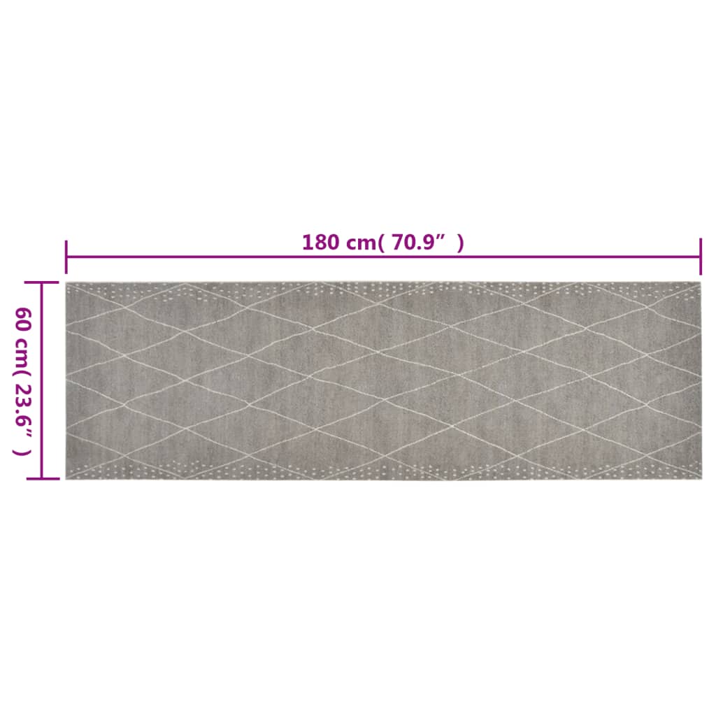 vidaXL Χαλί Κουζίνας Πλενόμενο Σχέδιο Ρόμβοι 60 x 180 εκ. Βελούδινο