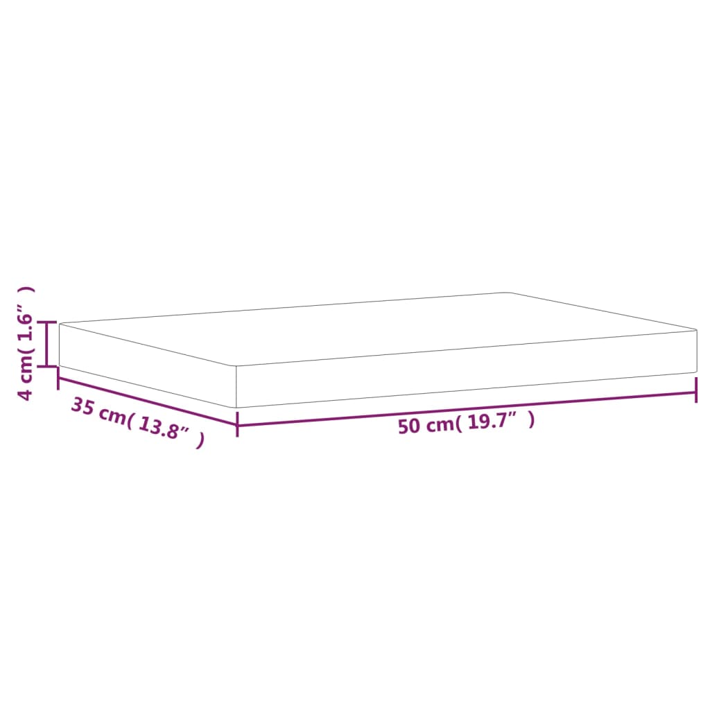 vidaXL Επιφάνεια Κοπής 50x35x4 εκ. από Μασίφ Ξύλο Οξιάς