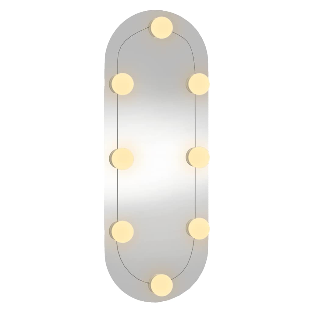 vidaXL Καθρέφτης Τοίχου Οβάλ με Φώτα LED 20x50 εκ. από Γυαλί