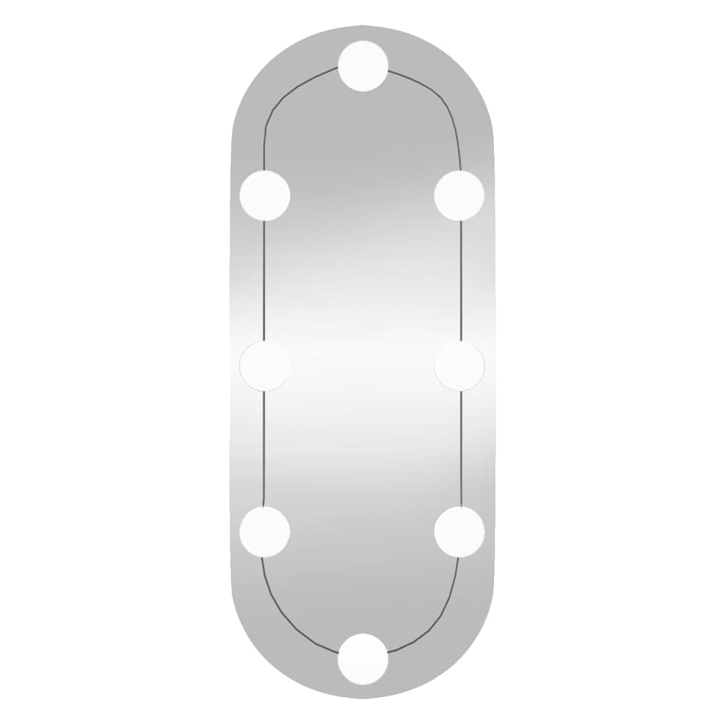 vidaXL Καθρέφτης Τοίχου Οβάλ με Φώτα LED 20x50 εκ. από Γυαλί