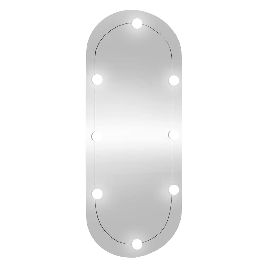 vidaXL Καθρέφτης Τοίχου Οβάλ με Φώτα LED 25x60 εκ. από Γυαλί