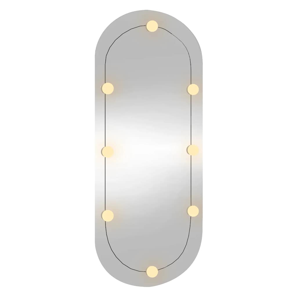 vidaXL Καθρέφτης Τοίχου Οβάλ με Φώτα LED 25x60 εκ. από Γυαλί