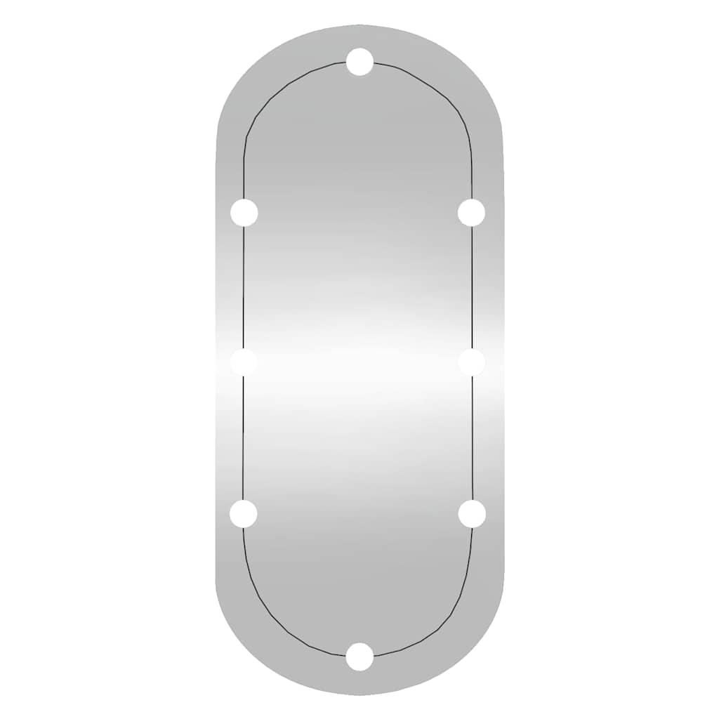 vidaXL Καθρέφτης Τοίχου Οβάλ με Φώτα LED 25x60 εκ. από Γυαλί