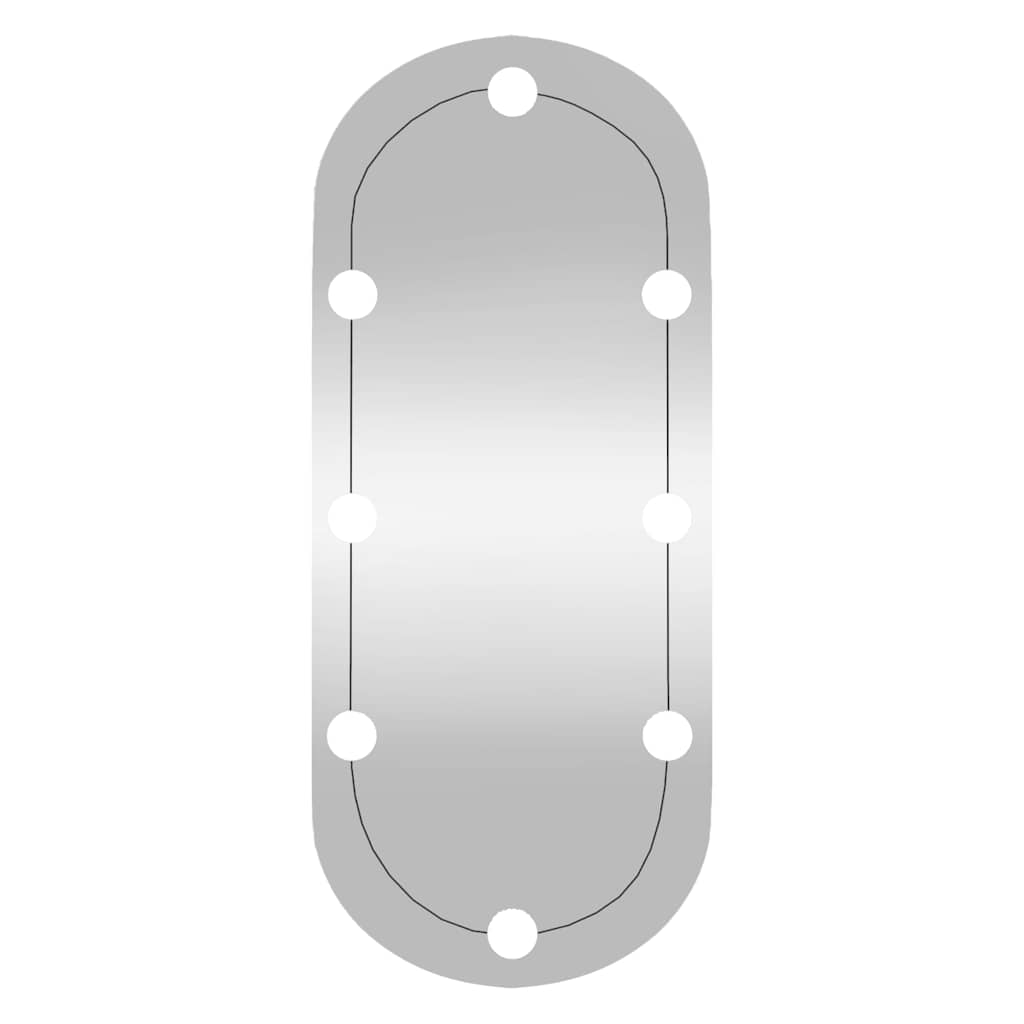 vidaXL Καθρέφτης Τοίχου Οβάλ με Φώτα LED 30x70 εκ. από Γυαλί